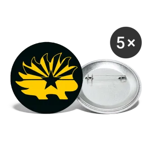 Arizona Libertarian Party Porcupine Black and Gold Buttons large 2.2'' (5-pack)