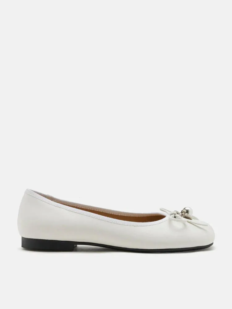 Atomic Heart & Pearl Charm Bow Flats