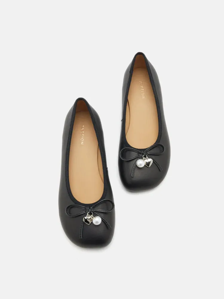 Atomic Heart & Pearl Charm Bow Flats