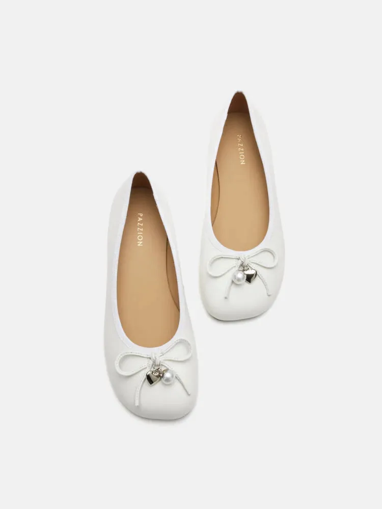 Atomic Heart & Pearl Charm Bow Flats