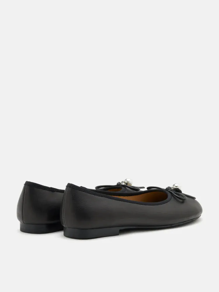 Atomic Heart & Pearl Charm Bow Flats