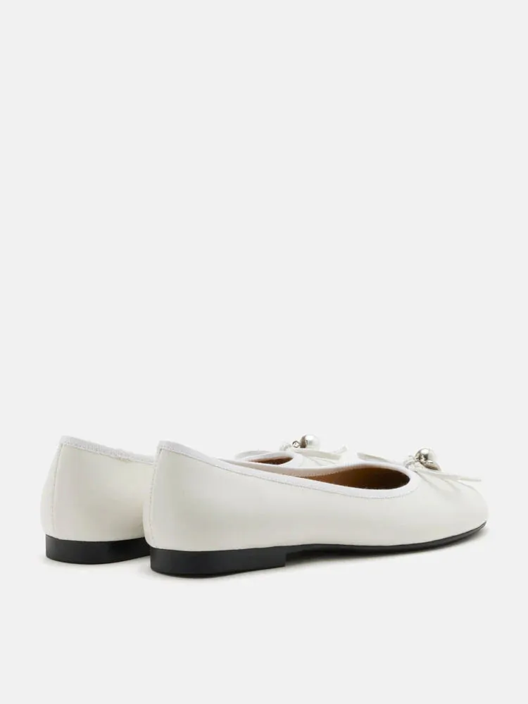 Atomic Heart & Pearl Charm Bow Flats