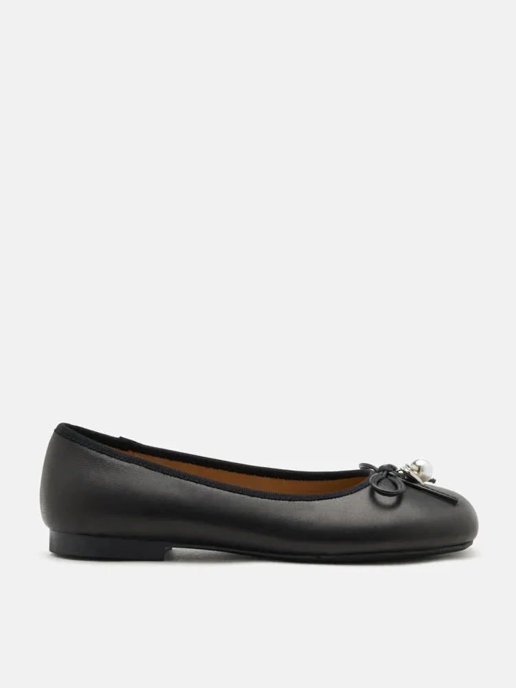 Atomic Heart & Pearl Charm Bow Flats
