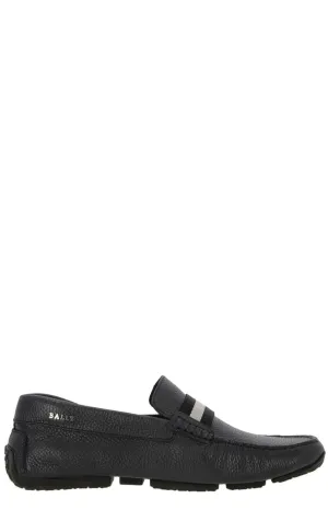 Bally Striped Round Toe Loafers