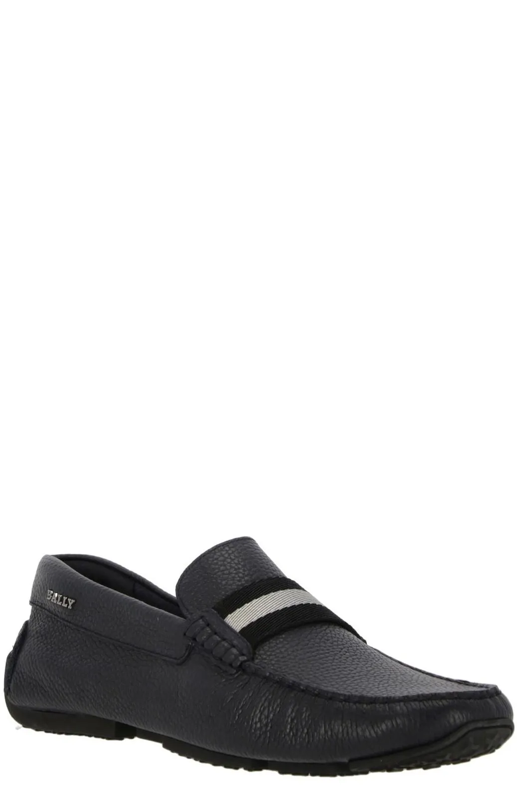 Bally Striped Round Toe Loafers