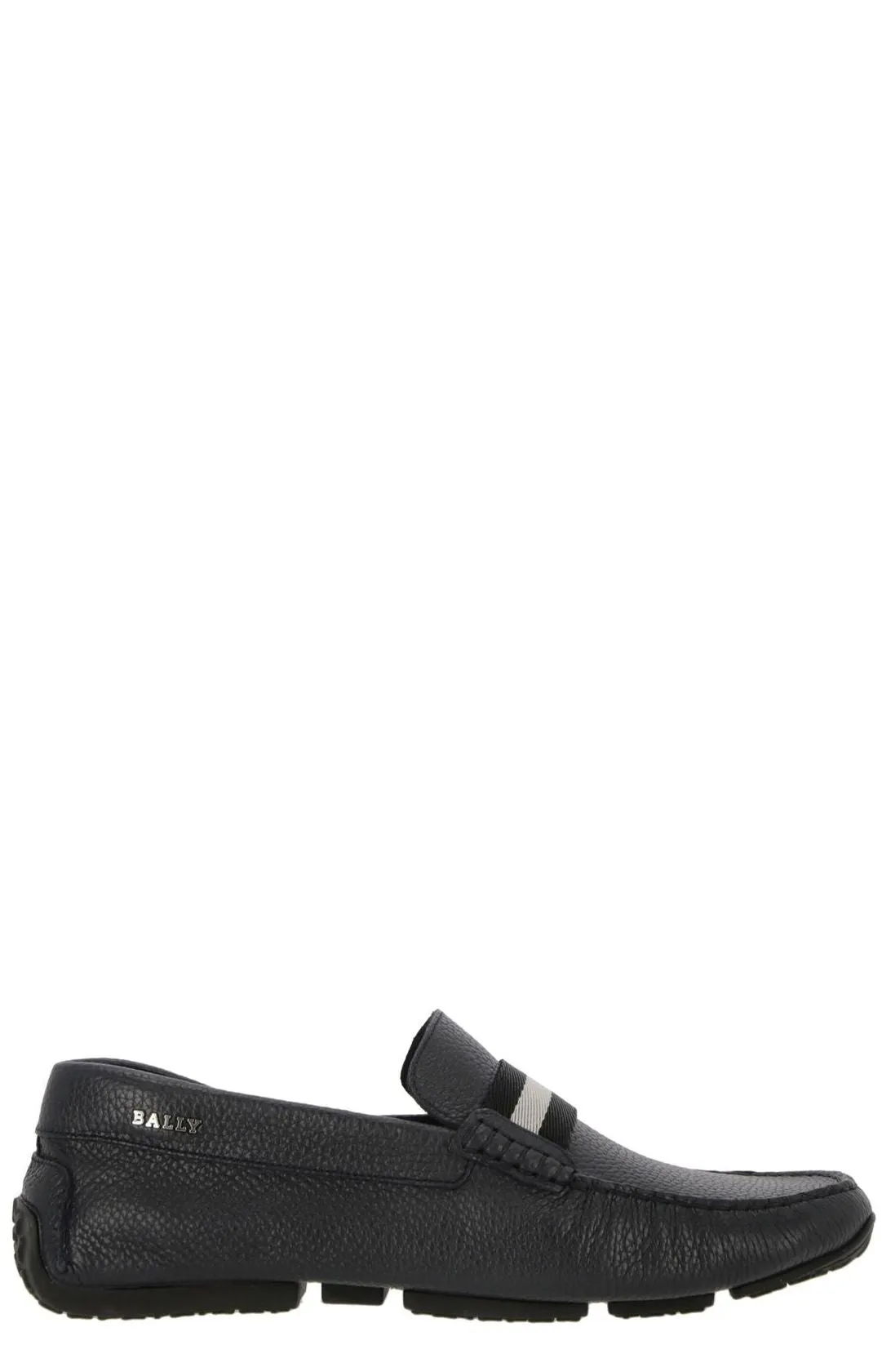 Bally Striped Round Toe Loafers