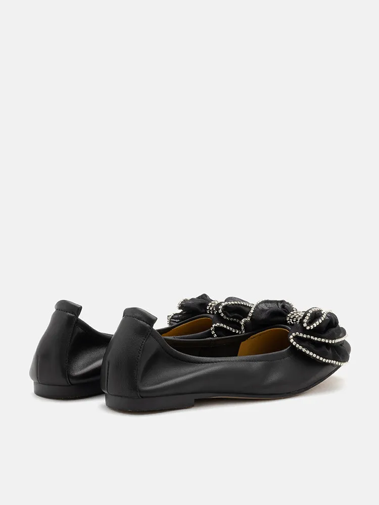 Bree Crystal Embellished Bow Flats