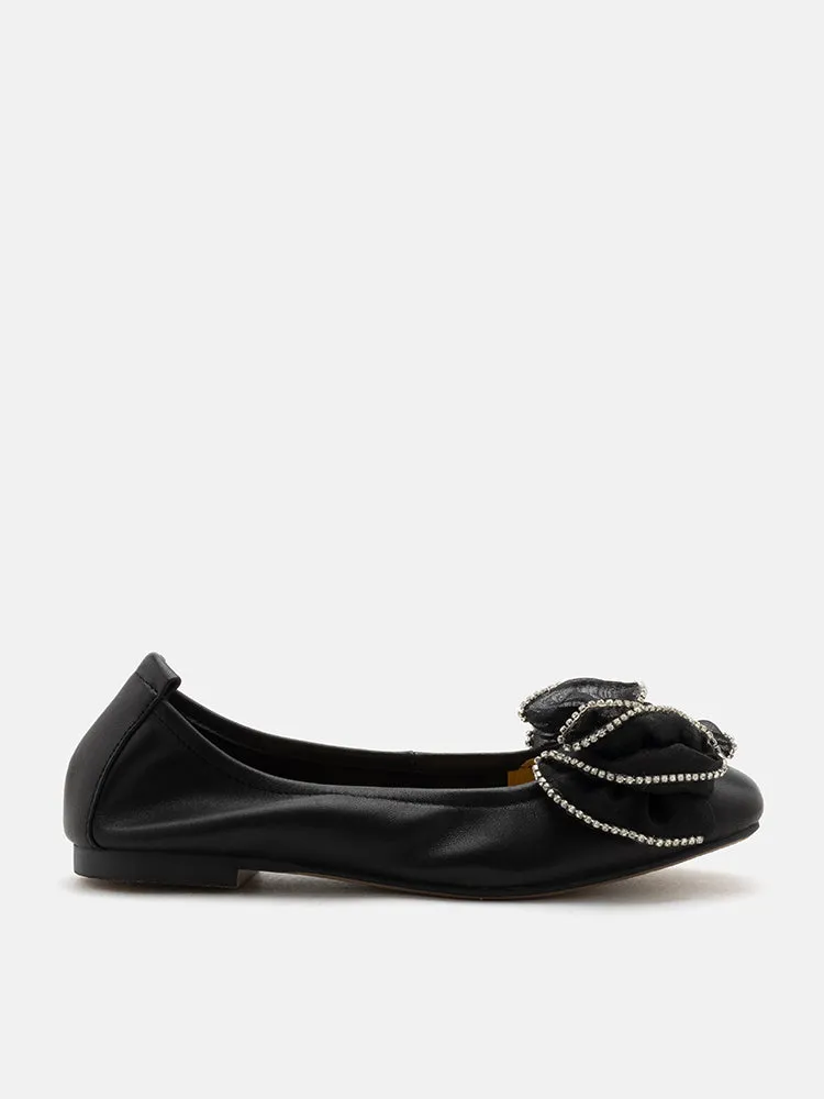 Bree Crystal Embellished Bow Flats