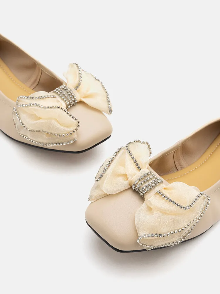 Bree Crystal Embellished Bow Flats