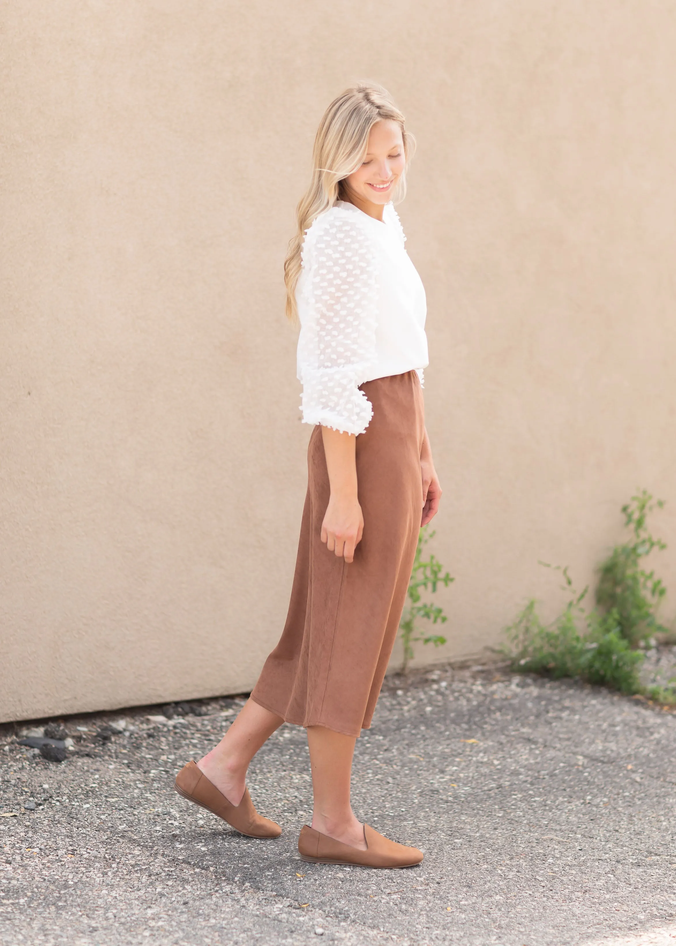 Caramel Suede Aline Skirt