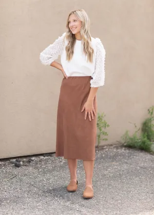 Caramel Suede Aline Skirt