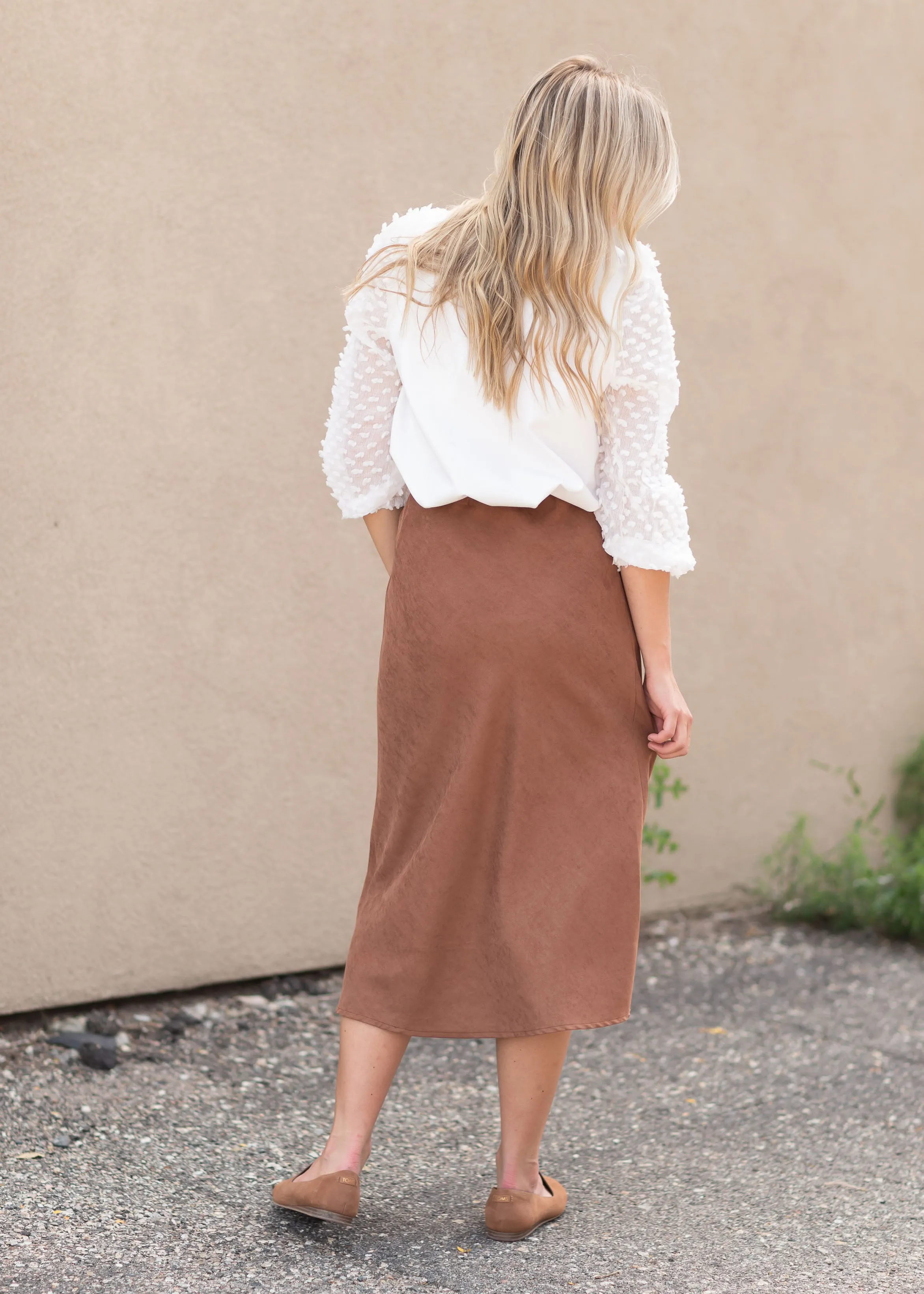 Caramel Suede Aline Skirt