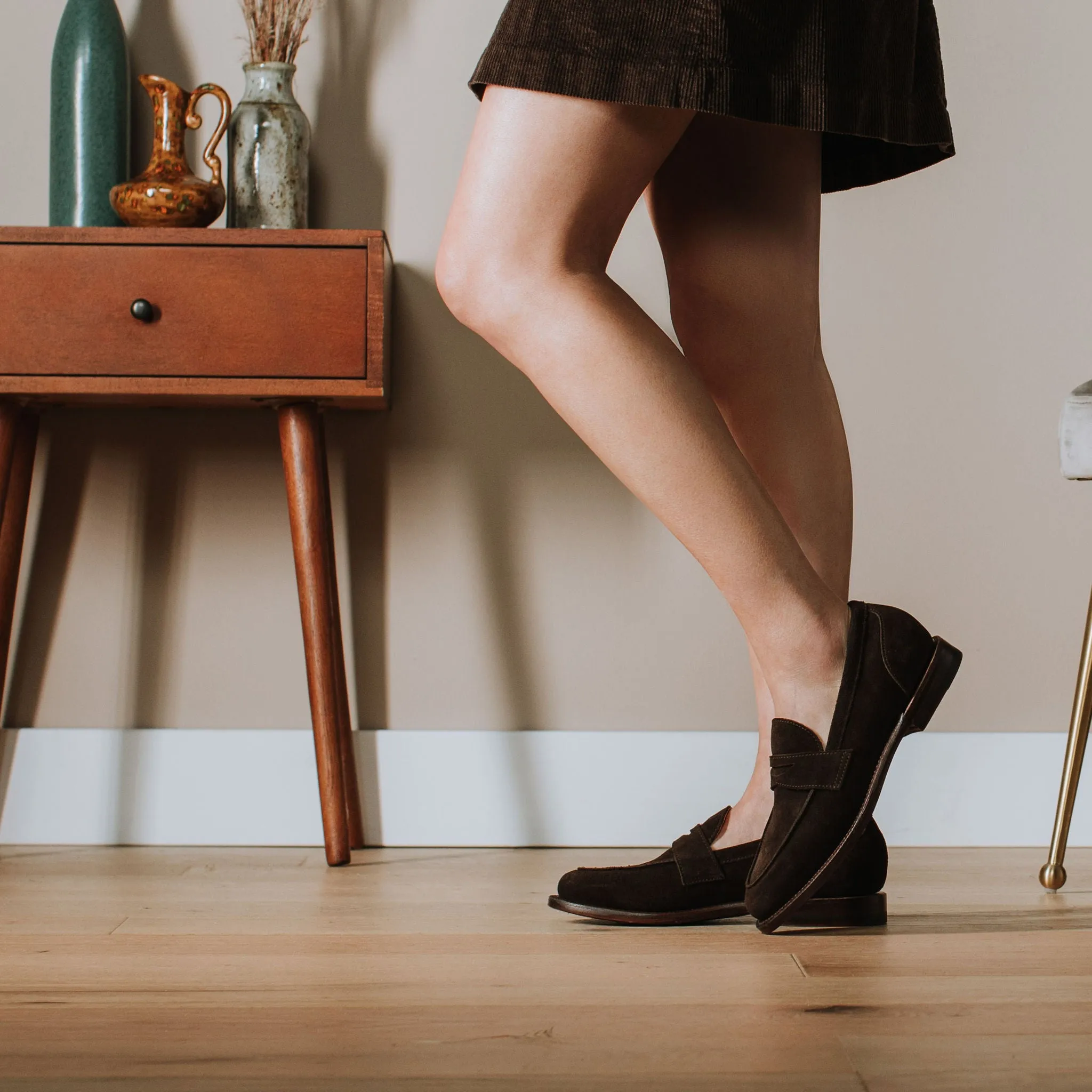Clara Penny Loafer Espresso Suede
