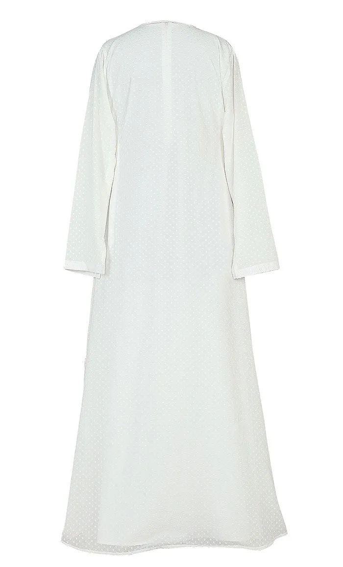 Classic Comfortable Self Printed Angrakha Style Hajj / Umrah Abaya - Final Sale