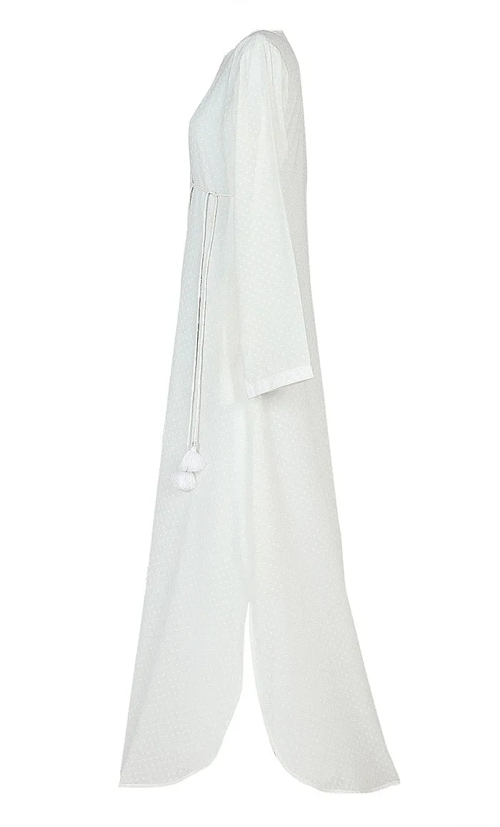 Classic Comfortable Self Printed Angrakha Style Hajj / Umrah Abaya - Final Sale