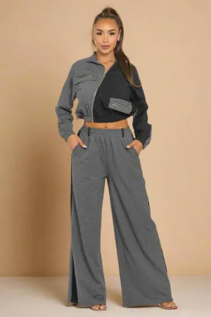 Color Block Pants Set
