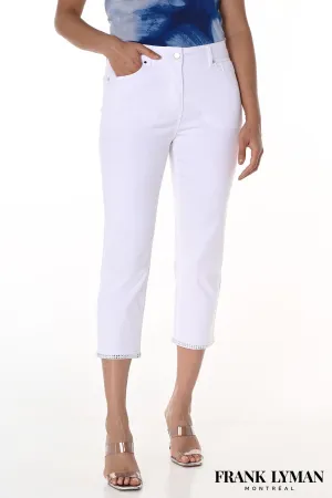 Frank Lyman 256735U White Cropped Trousers Bow Detail