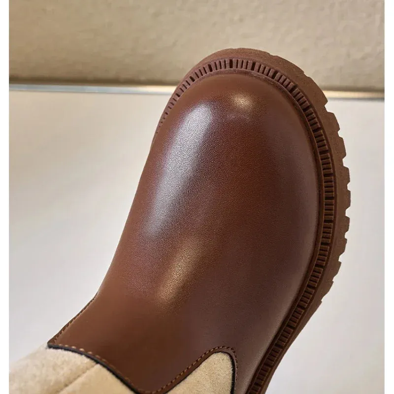 Girls Comfortable British Style Versatile Trendy Leather Boots