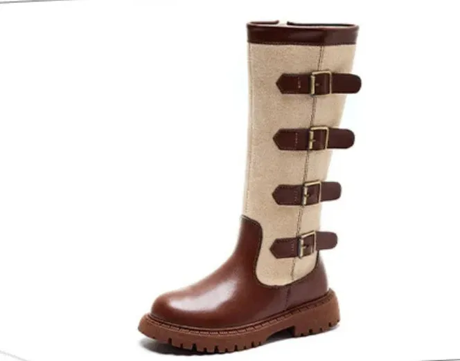 Girls Comfortable British Style Versatile Trendy Leather Boots