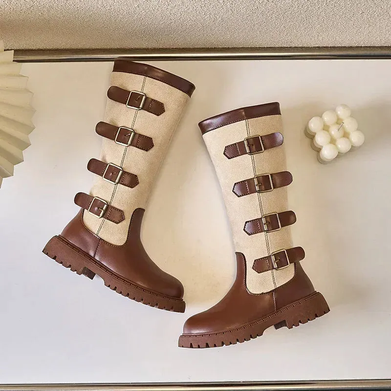 Girls Comfortable British Style Versatile Trendy Leather Boots