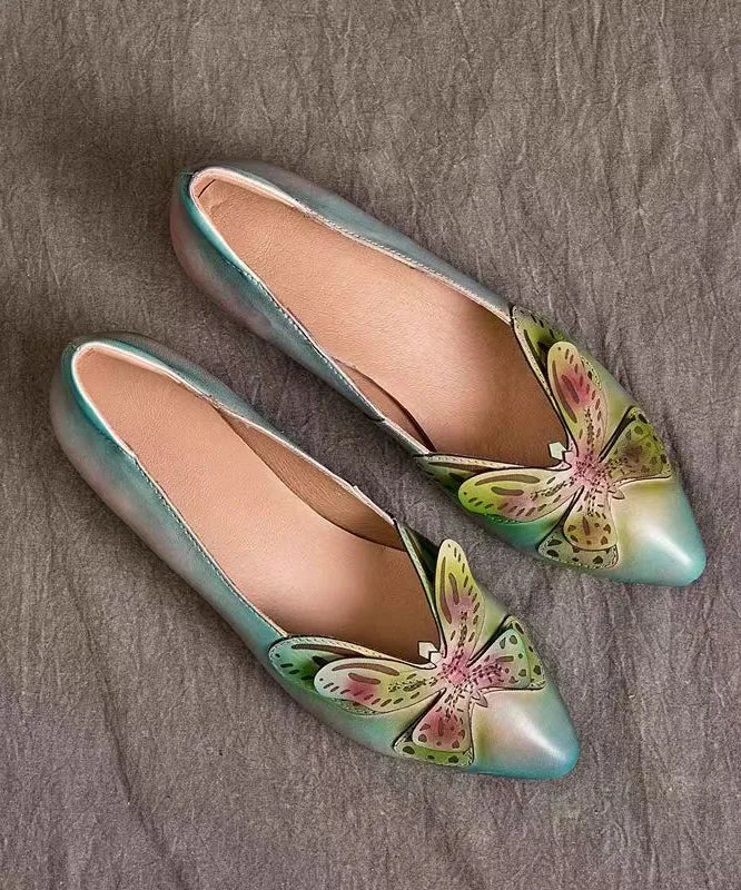 Handmade Original Butterfly Pointed Shallow Cut Single Shoe CZ1019