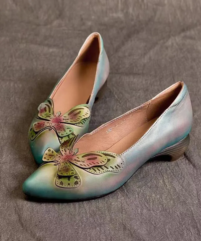 Handmade Original Butterfly Pointed Shallow Cut Single Shoe CZ1019