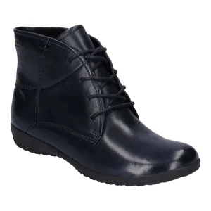 Josef Seibel 79709 Naly 09 Ladies Ocean Navy Leather Lace Up Ankle Boots