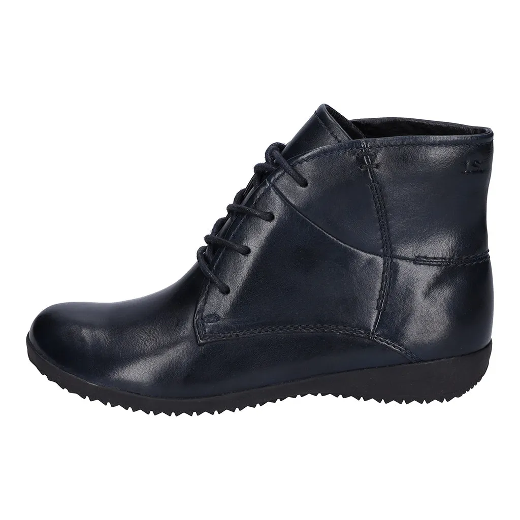 Josef Seibel 79709 Naly 09 Ladies Ocean Navy Leather Lace Up Ankle Boots