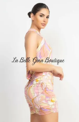 Jounie Multi color  Bodycon mini dress-FINAL SALE
