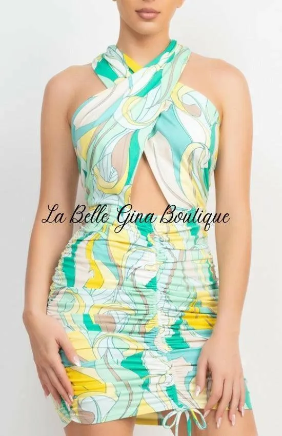 Jounie Multi color  Bodycon mini dress-FINAL SALE
