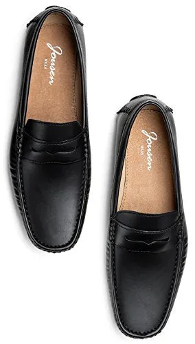 Jousen Men's Loafers Casual Slip On Penny Loafer Lightweight Driving Shoes (AMY802 Black 10)
