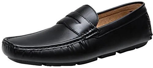 Jousen Men's Loafers Casual Slip On Penny Loafer Lightweight Driving Shoes (AMY802 Black 10)