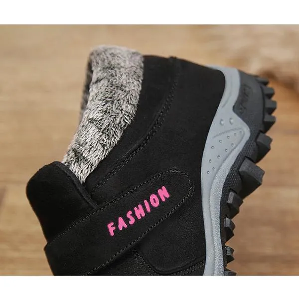 Ladies Plus Velvet Warm Soft Bottom Walking Sneakers