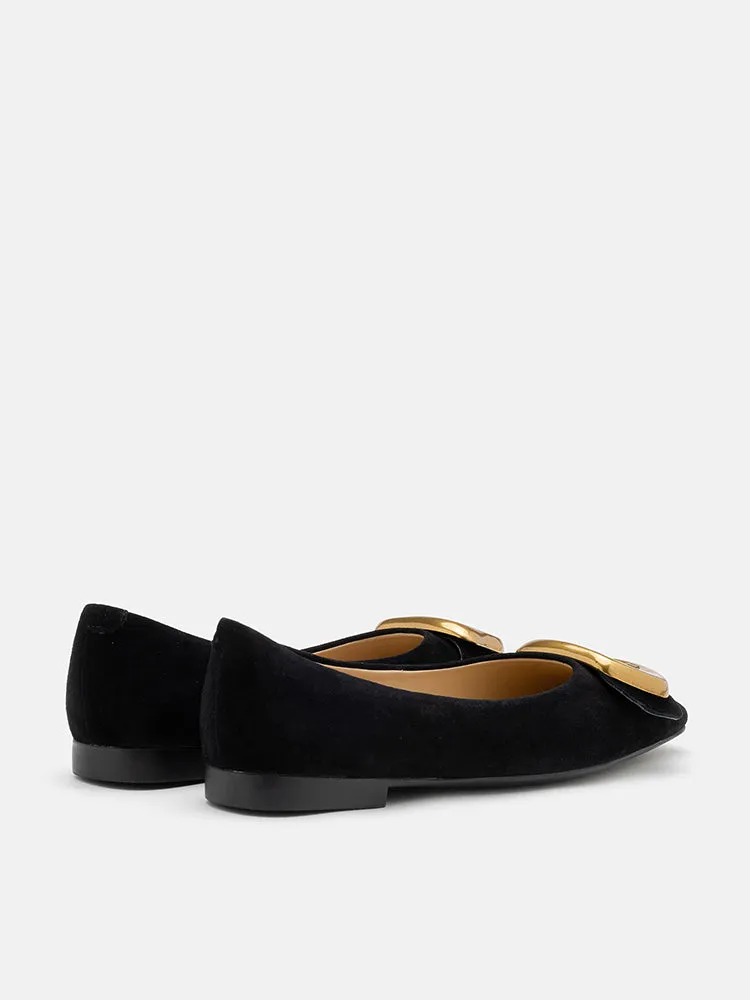 Lennox Buckled Square Toe Flats