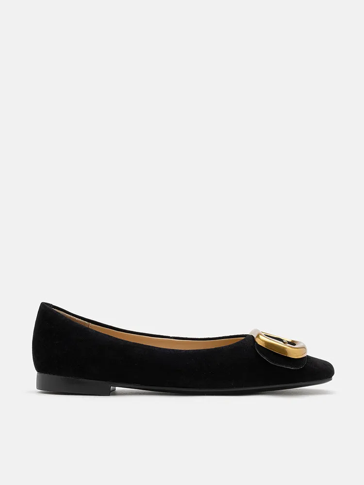 Lennox Buckled Square Toe Flats