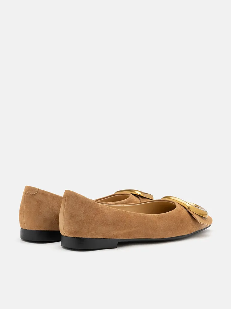 Lennox Buckled Square Toe Flats