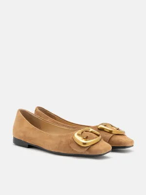 Lennox Buckled Square Toe Flats
