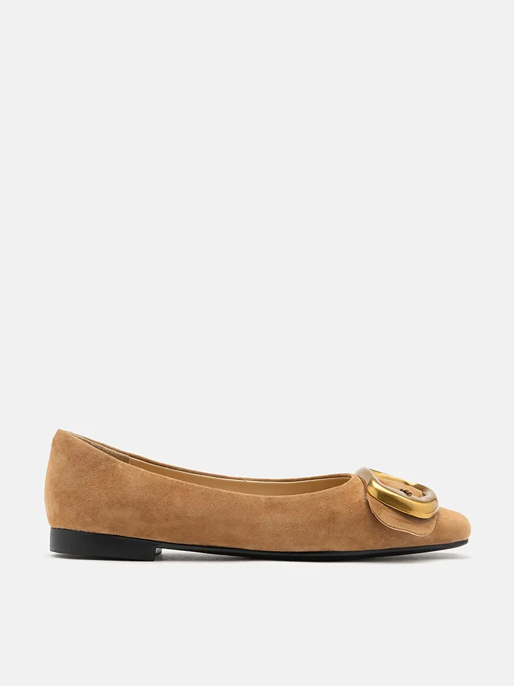 Lennox Buckled Square Toe Flats