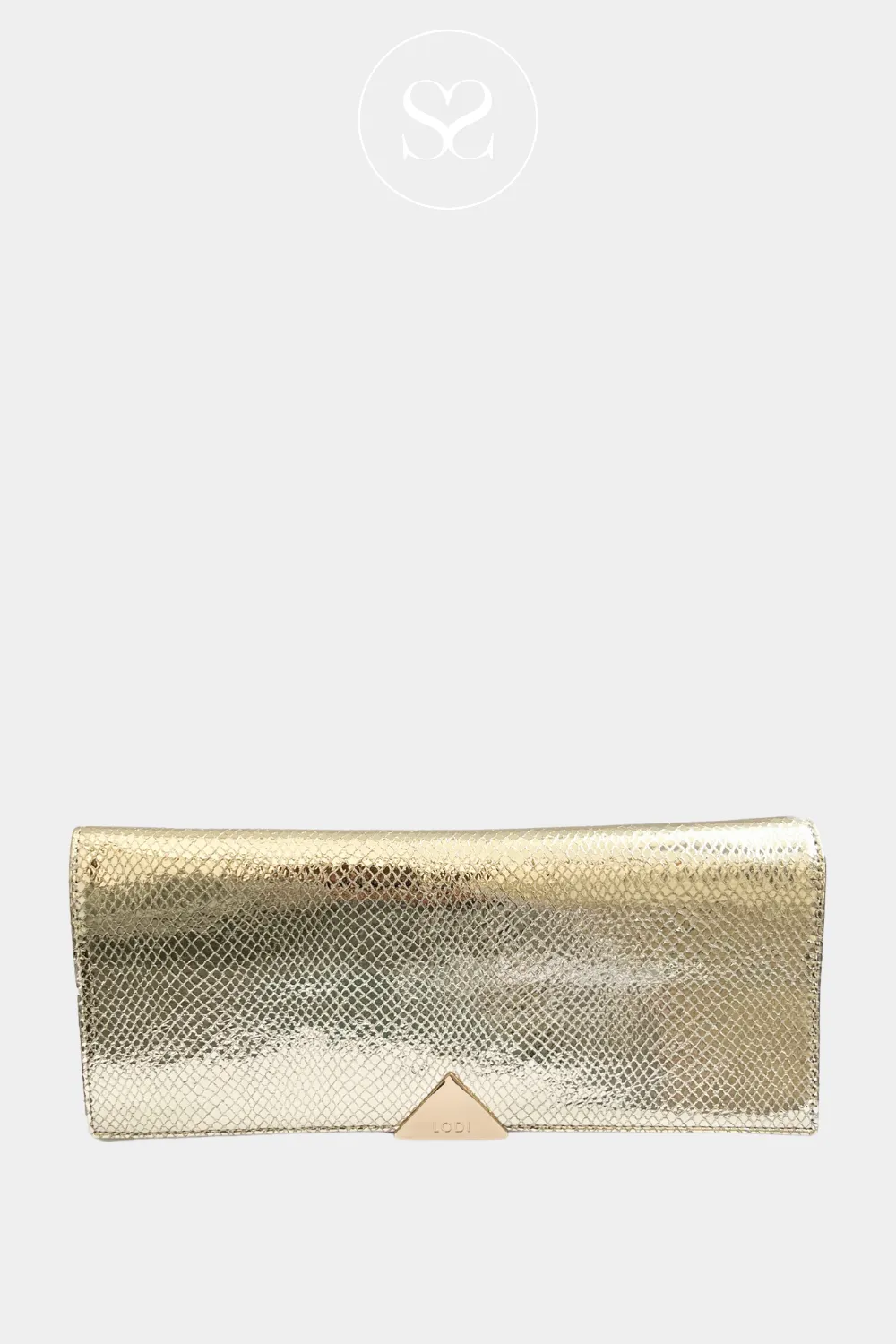 LODI L-1610 VINTAGE GOLD TEXTURED - ENVELOPE CLUTCH BAG