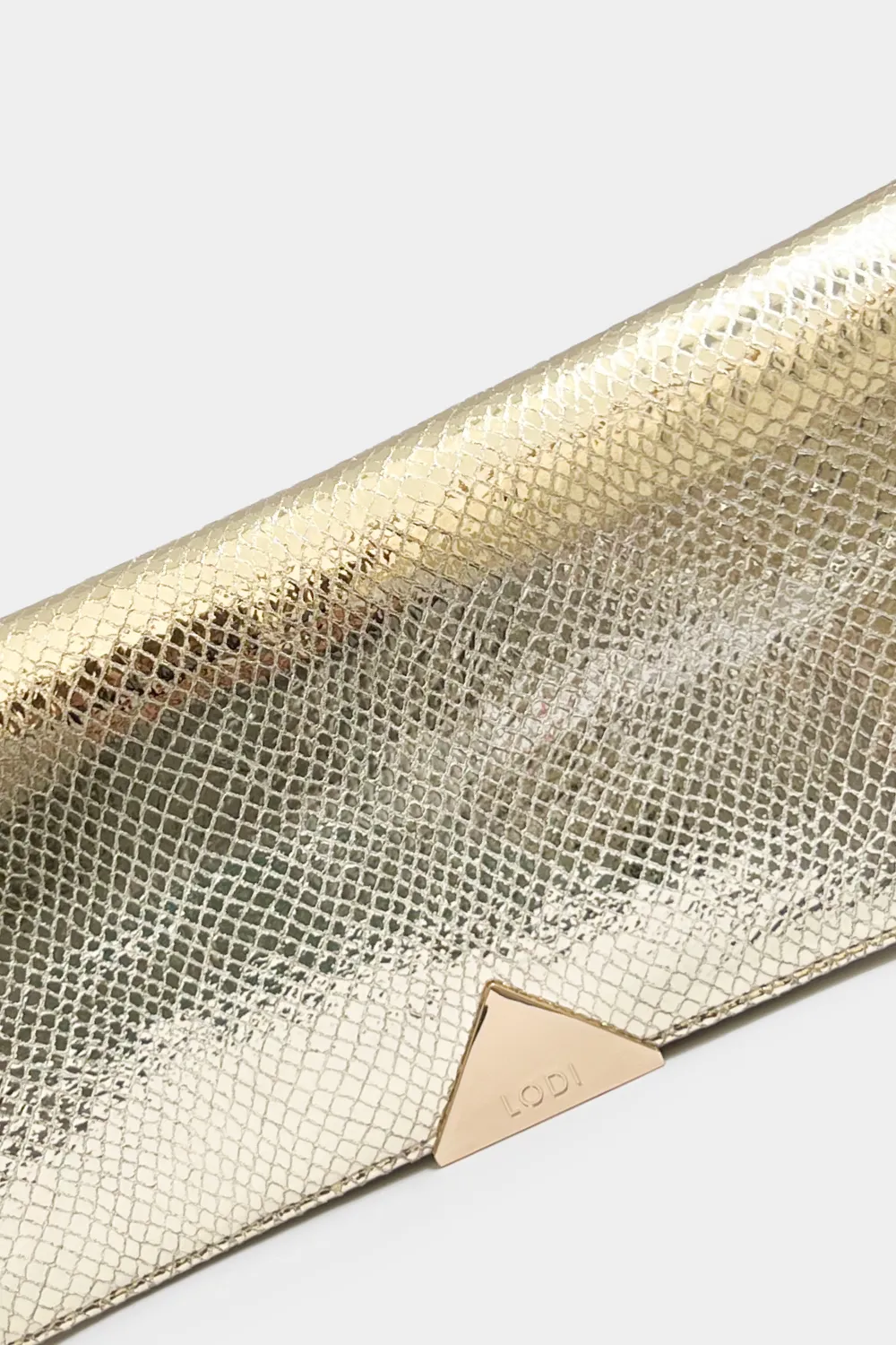 LODI L-1610 VINTAGE GOLD TEXTURED - ENVELOPE CLUTCH BAG
