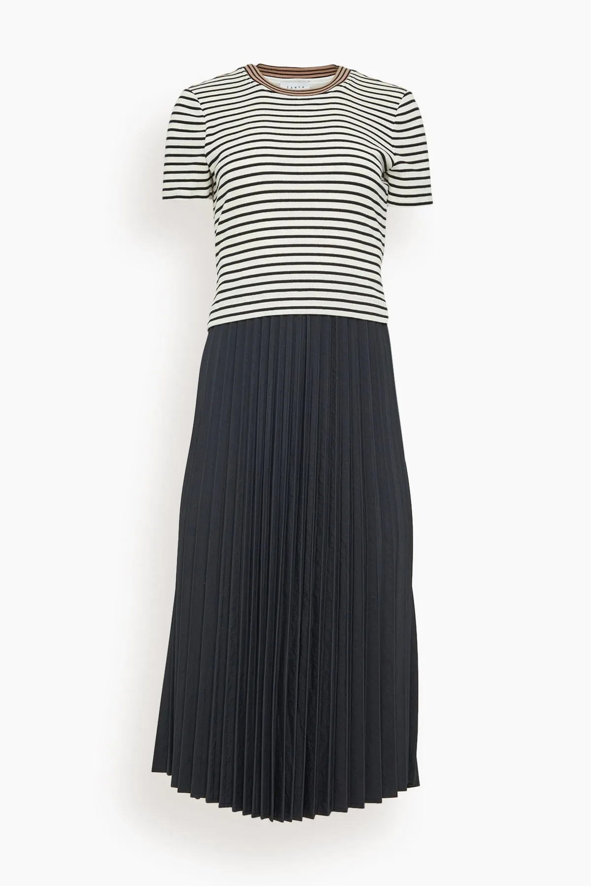 Logan Dress in White/Black/Black Multi