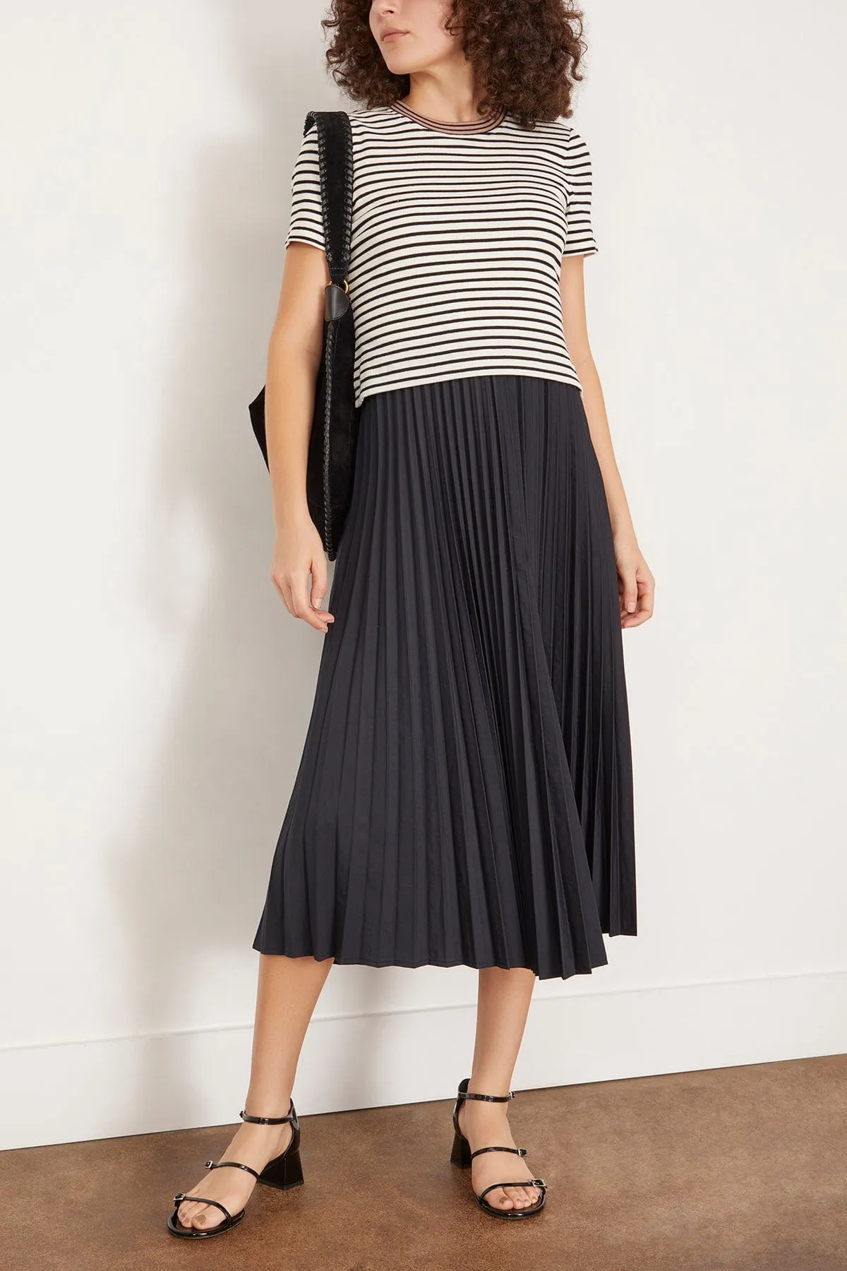 Logan Dress in White/Black/Black Multi