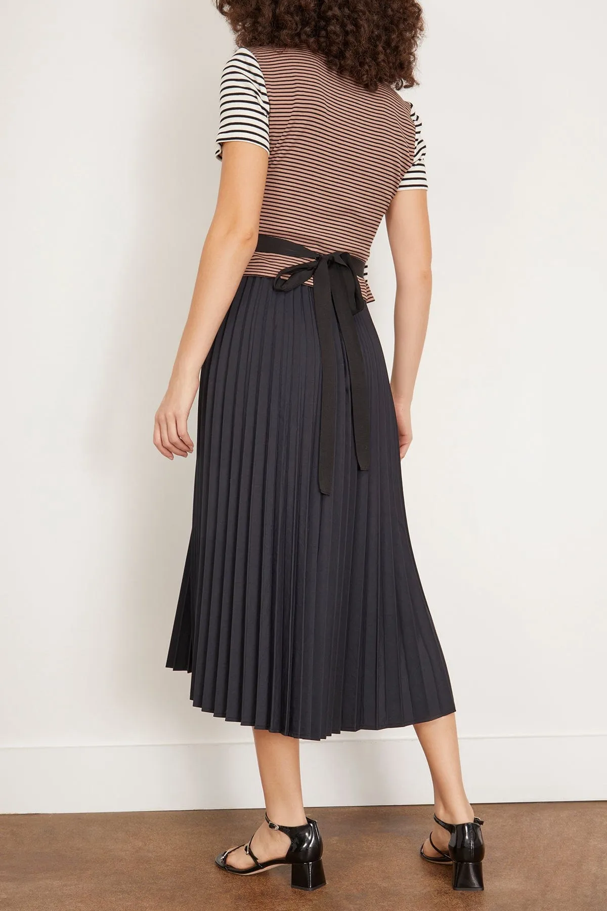 Logan Dress in White/Black/Black Multi