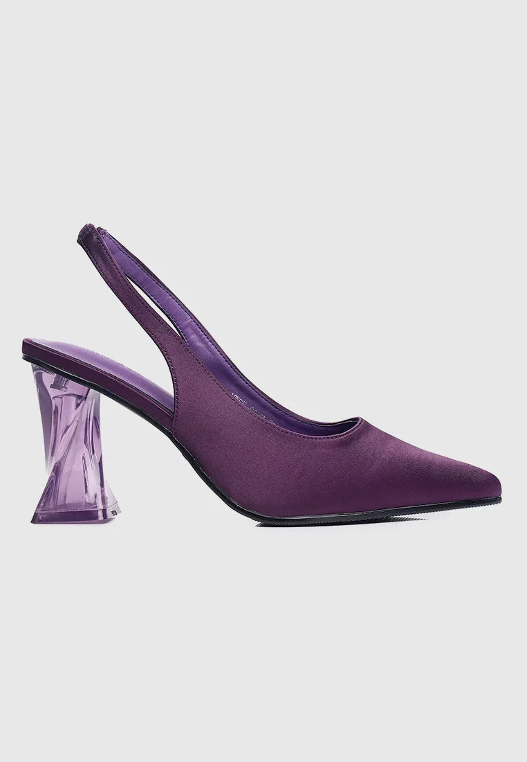 Lumi Slingback Transparent Heels (Indigo)