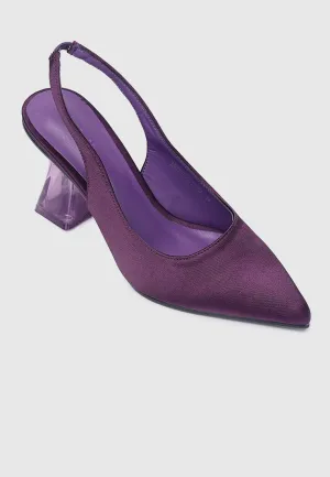 Lumi Slingback Transparent Heels (Indigo)