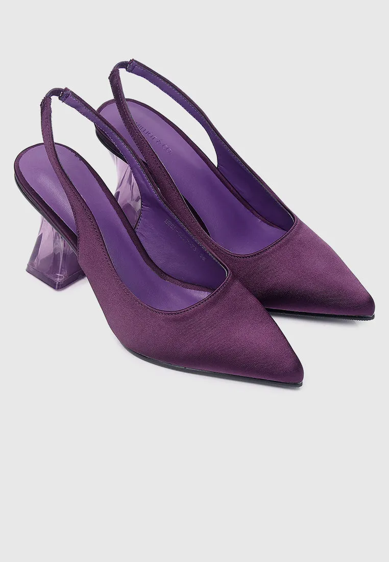 Lumi Slingback Transparent Heels (Indigo)