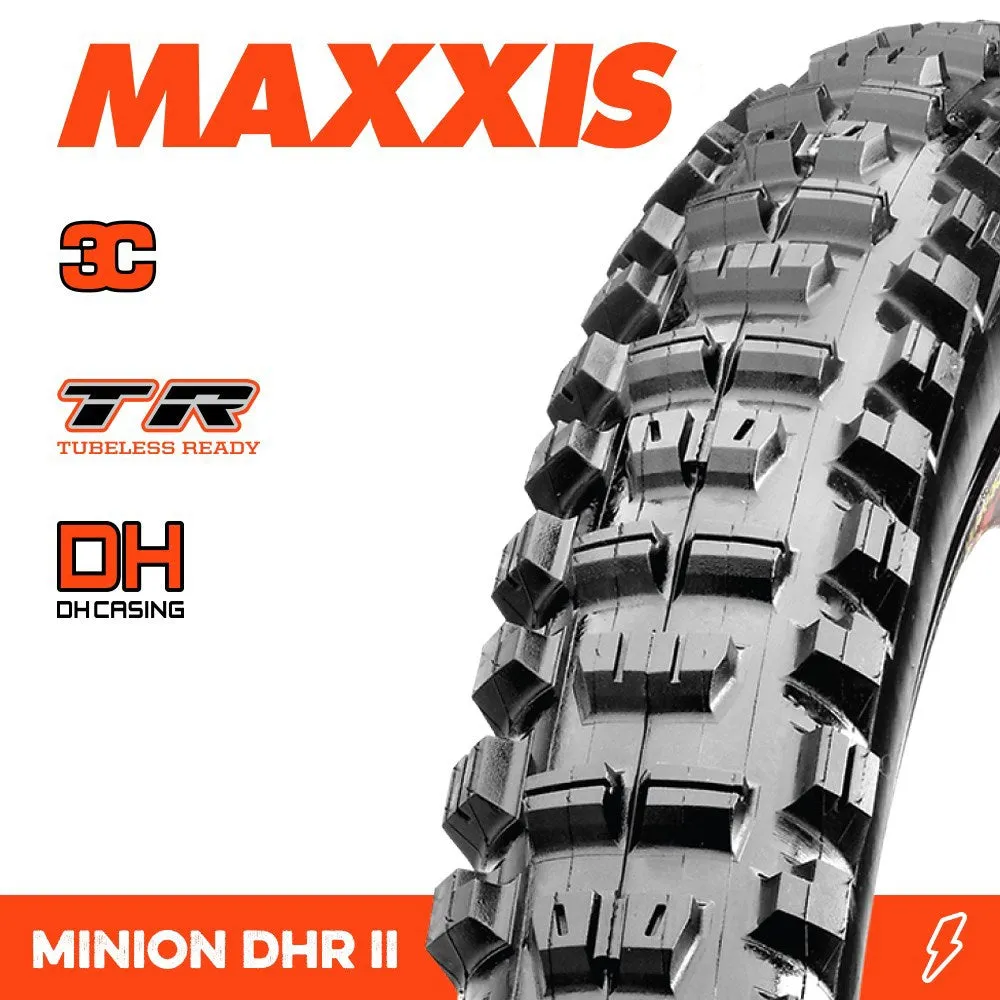 Maxxis MINION DHR II 29 X 2.40 WT DH 3C GRIP TR FOLD 60X2TPI E-25 TYRE