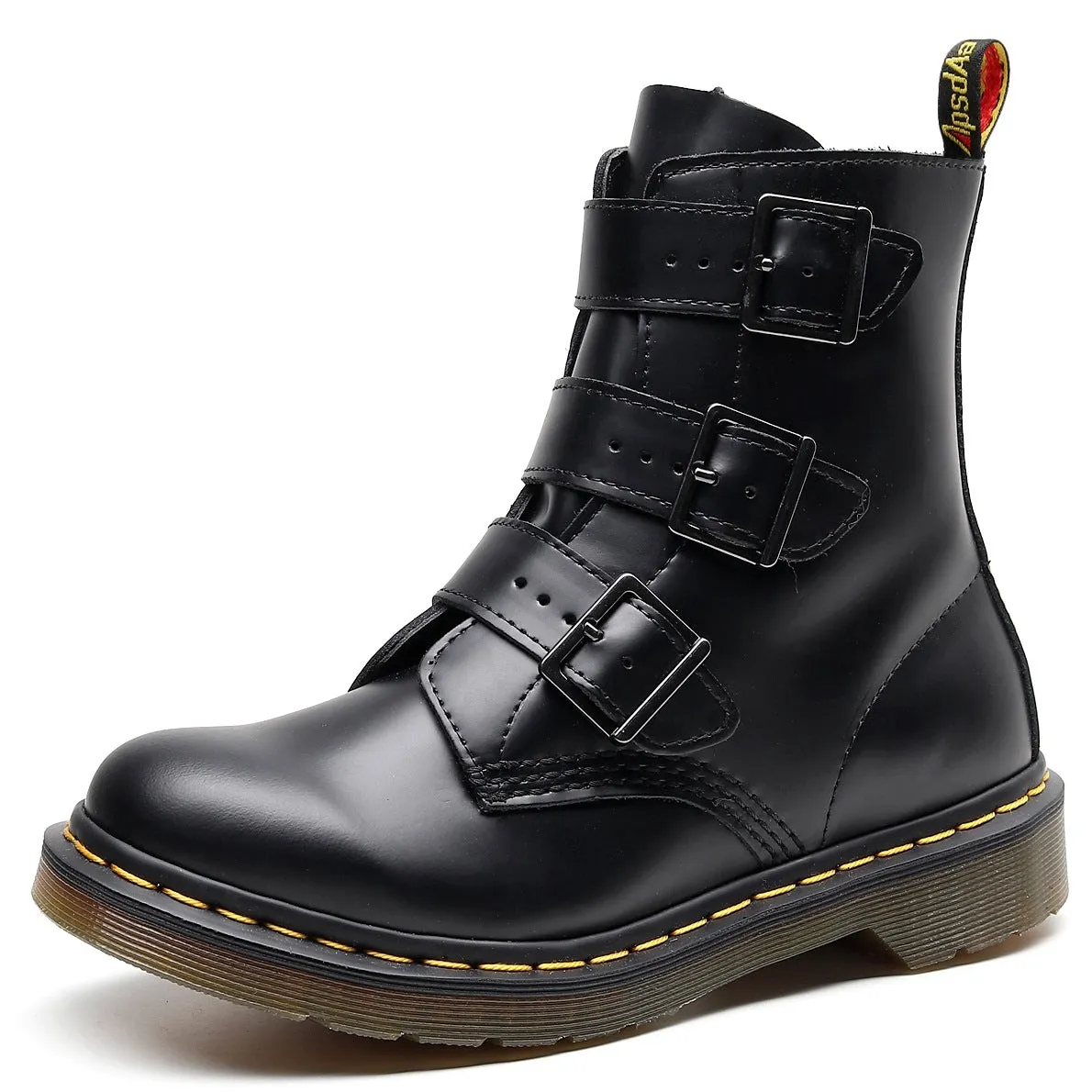 PEOPLETERRITORY Aberdeen New tooling boots women's 1460 British versatile high-top women's boots leather locomotive three-buckle strap new model