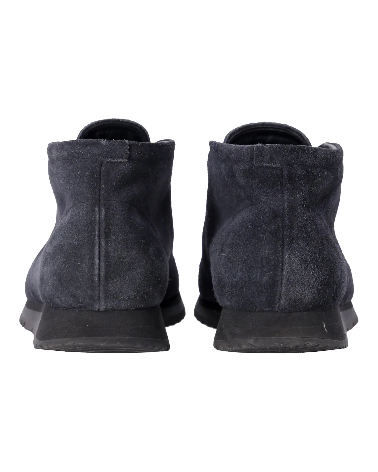 Prada Lace-Up Boots in Navy Blue Suede