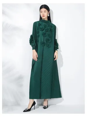 Premium Plissé Pleated Midi Dress